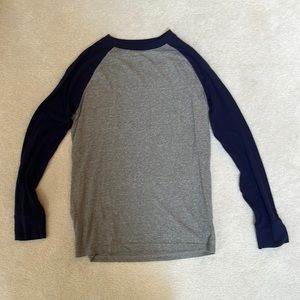 Youth XL Gray & Navy Long Sleeve Shirt